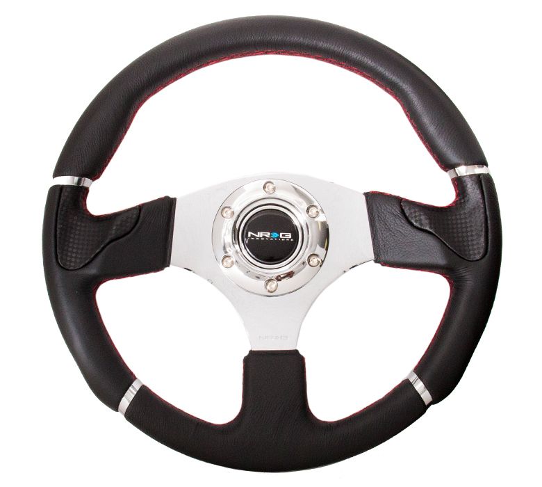 JDMaccessories - RST-008R - RST Series Evo 320mm Black Leather/Chrome ...