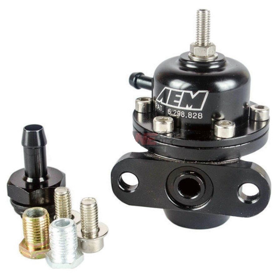 JDMaccessories 25300BK AEM Adjustable Fuel Pressure Regulator