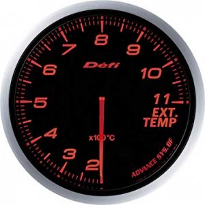 Defi ADVANCE BF Exhaust Temperature Gauge Amber/Red Face 200 - 1100 deg