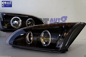Black Projector Angel Eye Headlights For 04-08 Ford Focus Mk2 Xr5 Zetec
