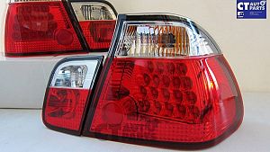 Clear Red LED Tail Lights For 98-01 Bmw E46 3 Series 4d 318i 320i 330i