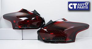Smoked Red Full LED 3d Light Bar Tail Lights For Ford Focus Lz 2015-2017