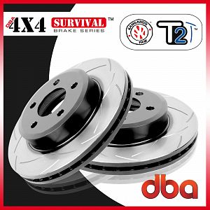 DBA T2 Slotted Brake Rotors Front Pair Suits Ford Ranger PX 4X4 11-ON DBA2132S