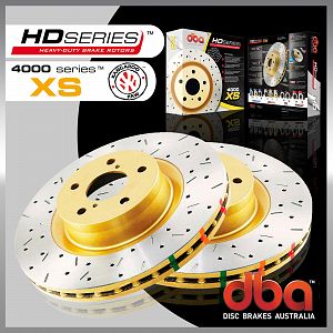 DBA HD Premium Quality Disc Brake Rotors Drilled Slotted Front Pair DBA42052XS