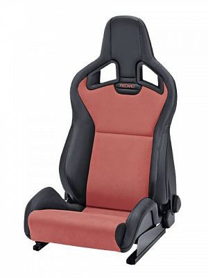 RECARO Sportster CS Seat with Side Airbag and Heating - Ambla leather black/Dinamica suede red