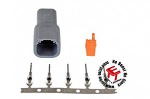 AEM DTM-Style 4-Way Receptacle Connector Kit. Includes Receptacle, Receptacle Wedge Lock & 5 Male Pins
