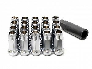 Muteki SR48 Extended Racing Lug Nuts M12x1.5mm Silver Pearl 20pcs