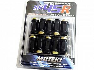 Muteki SR45R Extended Racing Lug Nut Kit - M12x1.25 - 45mm - Black 20 Pcs